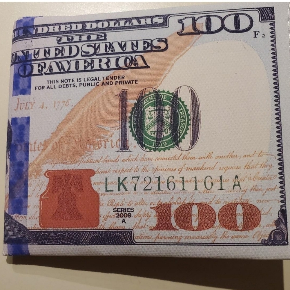 100 dollar bill bifold wallet
